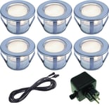 Decklight 45mm 6-pack Frostat glas Komplett Bolthi Connect 12V Rostfritt Stål IP67