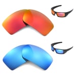 New Walleva Polarized Fire Red + Ice Blue Lenses For Oakley Gascan