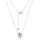 PANDOCCI 2020 Spring Pave Daisy Flower Collier Pendant Necklaces for Women 925 Silver DIY Fits for Original Pandora Bracelets Charm Fashion Jewelry