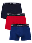 Lacoste3 Pack Casual Trunks - Navy Blue/Red Methylene