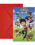 6 stk Inbjudningskort - Paw Patrol Gänget