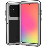 Samsung Galaxy A71 Case, Aluminum Metal Gorilla Glass Waterproof Shockproof Military Heavy Duty Sturdy Protector Cover Hard Case for Samsung Galaxy A71 (A71, Silver)