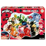 Educa - Poster Puzzle Enfant de 250 pièces avec Une Forme extérieure particulière et de Grandes Dimensions : 100 x 70 cm | Ladybug. Contient Environ de la Colle Fix Puzzle (19970)