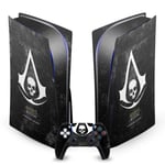 Head Case Designs Officially Licensed Assassin's Creed Grunge Black Flag Logos Vinyl Faceplate Sticker Gaming Skin Decal Compatible With Sony PlayStation 5 PS5 Disc Console & DualSense Controller