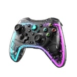 Ersättning för Switch Controller PC Android Bluetooth-kompatibel Cool RGB LED Wireless Controller med Turbo Vibration
