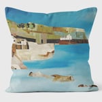 Holy Mackerel Deep blues - 45cm square art cushion from an original painting by artist Charlie O'Sullivan. Cushion has a faux-suede machine washable cover with zip fastening.