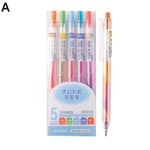 5pcs/pack Art Colored Ink Pen Set Rainbow Glitter Highlighter