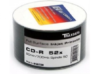 Traxdata CD-R 700MB, Vinyl White Inkjet Printable, Cake 50 (901CK5VINYLIW)