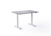 Wulff Hev Senk Skrivebord 120x80cm Lys grå laminatplate RAL 7047 Färg på stativ: Hvit - bordsskiva: