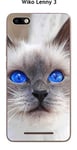 Coque Wiko Lenny 3 design Chat siamois aux yeux bleus