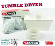 Universal Square Indoor Condensing Tumble Dryer Vent Kit with Clip & Box (1m)