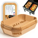 CulinaX - Papier cuisson RECTANGLE 230°C - 21x14 AirFryer rectangle Ninja Foodi Max 100pcs