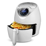 QULONG Air Fryer, LED Display, Touch Screen Control, Fast Air Circulation System, Healthy Oil-Free Or Low-Fat Cooking, 1300W, White, 2.6L,White