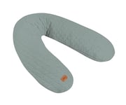 Béaba, Big Flopsy, Coussin d'allaitement/Grossesse, Oreiller de Grossesse/Maternité, Multifonctions, Convient pour Dormir/Allaiter, Soutien, Détente et Confort Optimal, Fleur de Coton,Oekotex, Sauge