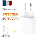 Chargeur Usb C À Charge Rapide Pd 20w Pour Iphone 12 Mini Pro Max 12 11 Xs Xr X 8 Plus Chargeur Pd Pour Ipad Air 4 2021 Ipad Pro