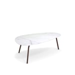 EMU - Terramare Large Coffee Table, Frame: Corten, Top: Porcelain Stoneware, Statuario White - Soffbord utomhus - Alfredo Chiaramonte,Marco Marin - Brun - Metall/Sten