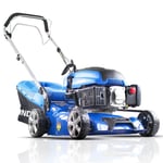 Hyundai Petrol Lawnmower, 139cc / 3.7hp Self-propelled Lawn Mower with 42cm 420mm Cutting Width, 6 Heights, 45l Grass Bag