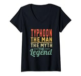 Womens Typhoon The Man The Myth The Legend Name Typhoon V-Neck T-Shirt