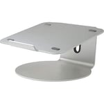 POUT EYES4 bärbar datorstativ i aluminium, ergonomisk design för bra hållning, 360° vridbar bas, silver