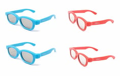 1 Blue 1 Red  Kids 3D Childrens Glasses for Passive TVs Cinema Projectors