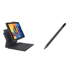 ZAGG Pro Keys Keyboard and Case with Pencil Holder made, Black/Gray & Pro Stylus Tablet Pencil Compatible with iPad mini 5, iPad (6th Gen), iPad (9/8/7th Gen), Black