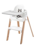 STOKKE - Chaise haute pieds bois de hêtre, baby set et plateau Steps