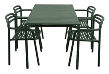 Cane-Line - Bliss Matgrupp - Bord 130x80 cm + 4 st Karmstolar Dark Green