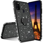 IMEIKONST Samsung A20E Case Ultra-Slim Glitter Sparkly Bling TPU Rotating Ring Stand Silicon Soft TPU Shockproof Protective Shell Skin Cover for Samsung Galaxy A20E Bling Black KDL