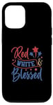 iPhone 15 Pro red white blessed Red White Blue USA 4th of July Merica Retr Case