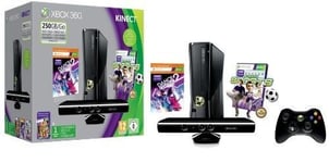 Console Xbox 360 250 Go + Capteur Kinect + Dance Central 2 (Jeu Kinect) + Sports (Jeu Kinect) + Kinect Adventures ! + Carte Xbox