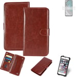 CASE FOR Nokia C32 BROWN FAUX LEATHER PROTECTION WALLET BOOK FLIP MAGNET POUCH C