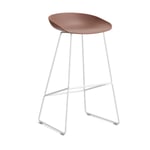 HAY About a Stool 38 High barstol 2.0 Soft brick-vitt stålstativ