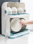 Dish Rack with Cover,Dust-Proof Plastic Dish Drainer Draining Board Extendable Drip Tray Draining Board Kitchen Storage Rack