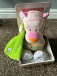 Snuggy Buds Pink Green Tiger Orange Nose Soft Toy Plush Teddy Comforter 25cm