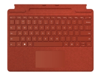 Microsoft Surface Pro Signature Keyboard - Tangentbord - med pekplatta, accelerometer, Förvarings- och laddningsfack för Surface Slim Pen 2 - QWERTY - nordiskt (danska/finska/norska/svenska) - vallmoröd - kommersiell - för Surface Pro 8, Pro X