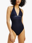 Tommy Hilfiger Core Solid Halter Swimsuit, Desert Sky