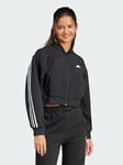 adidas Future Icons 3-Stripes Bomber Jacket, Black, Size M, Women