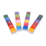 6colors Non-toxic Color Ink Pad Inkpad Rubber Stamp Finger Print Ight Biue Orange