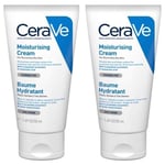 2 X CeraVe Moisturising Cream-  50ml each -  Fragrance Free  - Travel Size