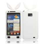 Samsung Funny Bunny (vit) Galaxy S2 Silikonskal