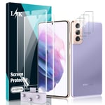 [2+3 Pack ] LϟK Screen Protector for Samsung Galaxy S21 Plus with 2 Pack TPU Screen Protective Film and 3 Pack Camera Lens Protector - Bubble Free High Definition Ultrasonic Fingerprint