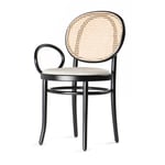 Gebruder Thonet Vienna - N. 0 Chair, Black C01, Woven Cane, Fabric Cat. D Coda 2 Col. 100