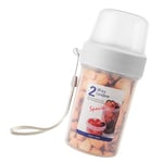 Bärbar matbehållare 2 lager förvaringsflaska tätning burk lufttät behållare för yoghurt sallad frukt mellanmål.C