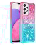 SKALO Samsung A33 5G Kvicksand Glitter Hjärtan TPU-skal - Rosa-T multifärg