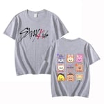 Nya Stray Kids Print Dam T-shirt Herr Mode Kortärmad Casual Sommar Kvinnliga Toppar T-shirts L45-Gray L45-Gray L45-Gray S