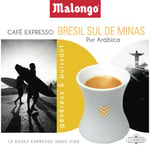 Café Dosettes Compatibles Malongo Espresso Du Brésil Malongo Cafe - La Boite De 12 Dosettes