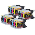 16 Ink Cartridges to replace Brother LC1240Bk LC1240C LC1240M LC1240Y Compatible