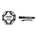 FIFAe Size 5 26 Panel Textured PVC Football + Hy-Pro Fast Dual Action Portable Pump