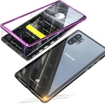 Coque De Protection Magnétique Pour Samsung Galaxy Note 10+ Plus 5g (6,8"") Avec Rabat Magnétique Intégré, Verre Trempé Transparent