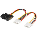Premium Cord Câble d'alimentation Y pour HDD Serial ATA avec 3 fiches 5, 25 Pouces 15 cm